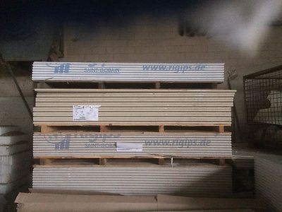 150 St. = 375 m² 1,25 x 2,00 m Gipskarton-Platten GKBi imprägniert 12,5 mm