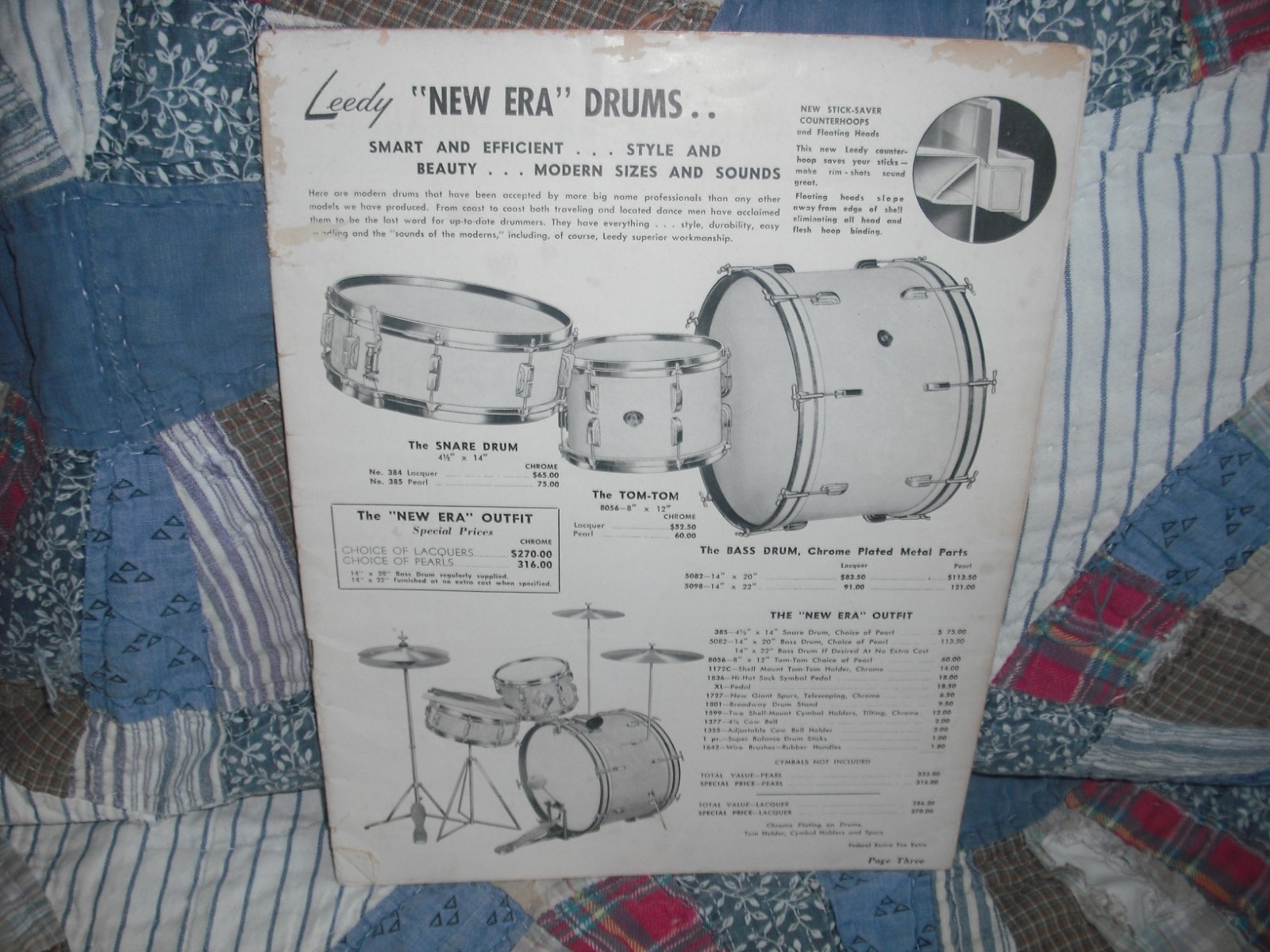 leedy drum catalog 50s'60s missing cover DEAL !