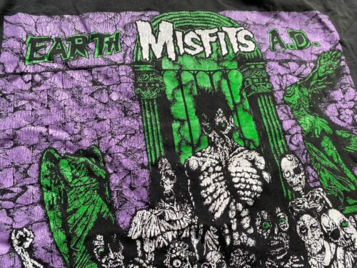 MISFITS earth SHIRT Punk KBD Vintage Metal Black Flag DANZIG Bad Brains Cro-Mags