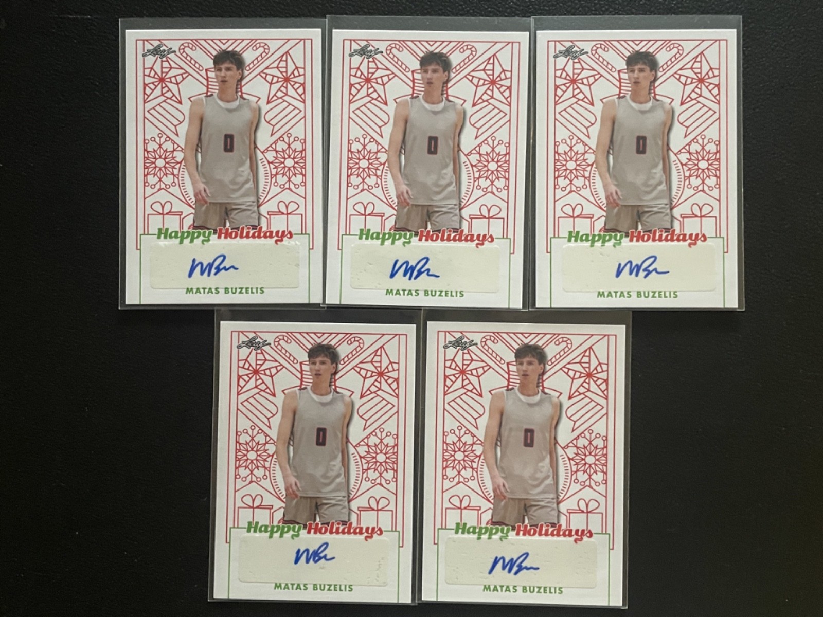 2023 Leaf Happy Holidays Matas Buzelis Auto Autograph RC Rookie Lot Of 5 #29