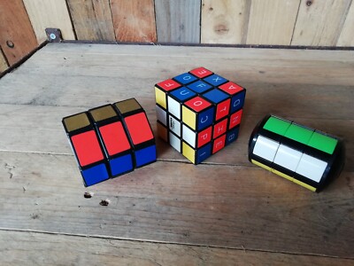 Whip it Barrel Slide Toy Puzzle Vintage 1981 LJN Toys & Two Rubiks Cube Bundle
