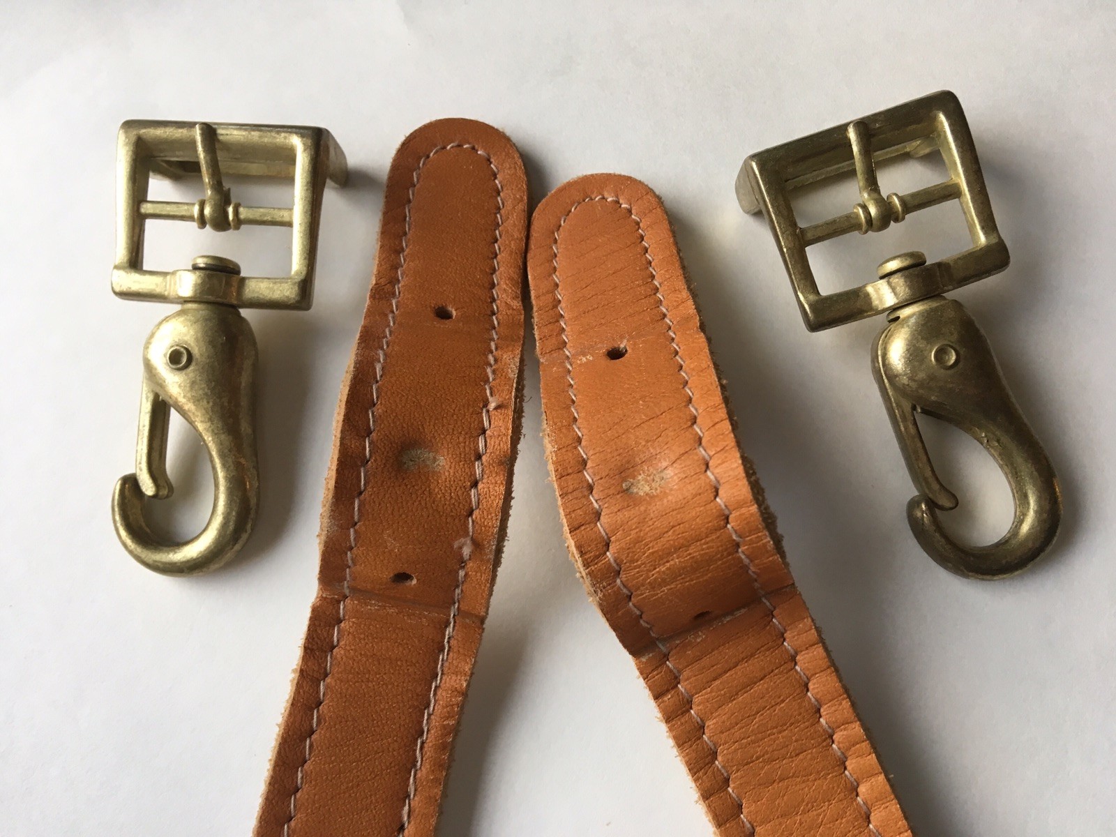 Vintage Tan Leather REPLACEMENT STRAP for Briefcase Shoulder Bag Luggage Duffle