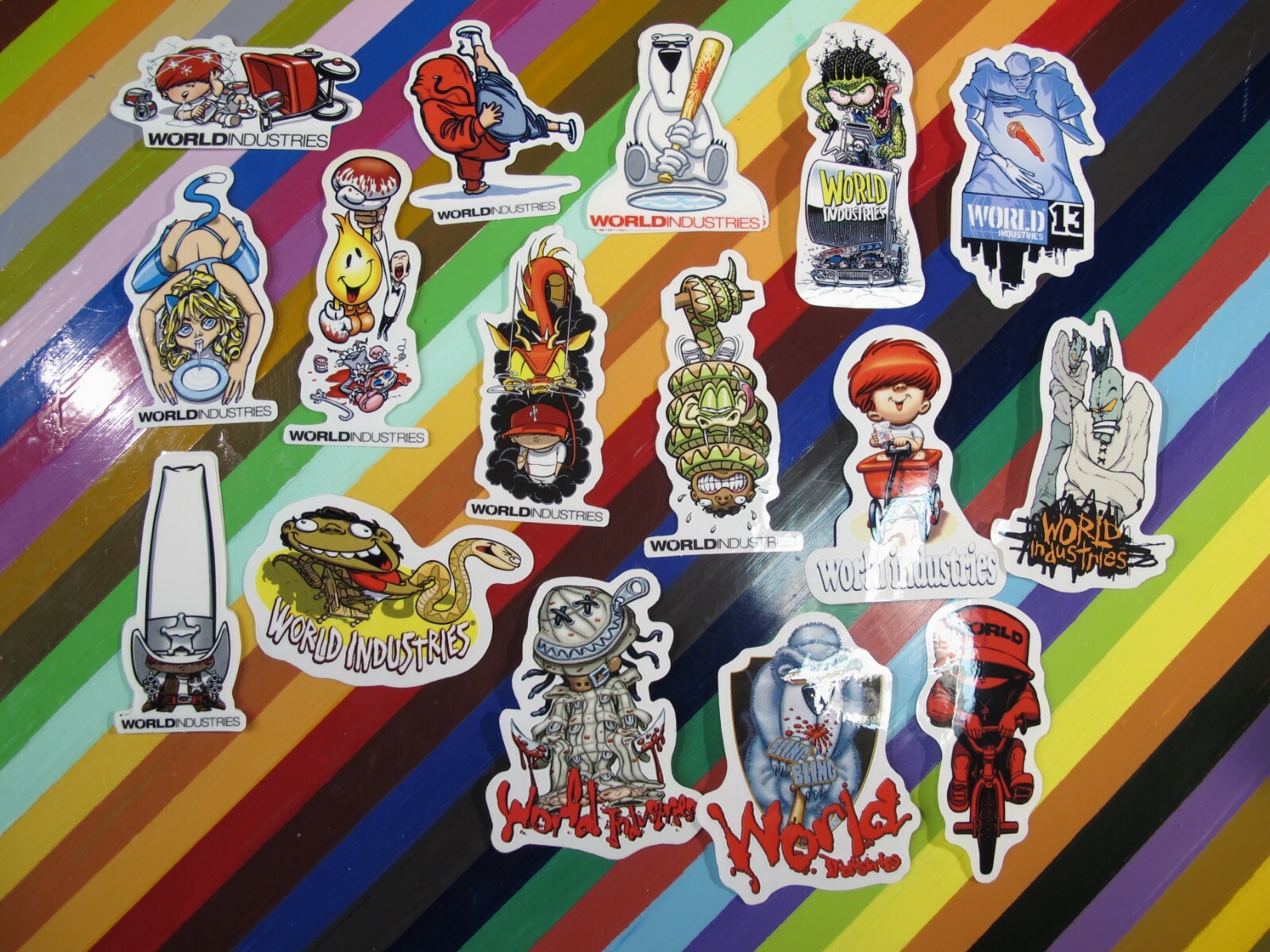 vtg 1990s World Industries skateboard sticker - mid era