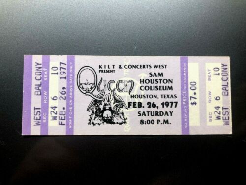QUEEN / THIN LIZZY Unused Concert Ticket Stub 2-26-1977 HOUSTON COLISEUM TEXAS