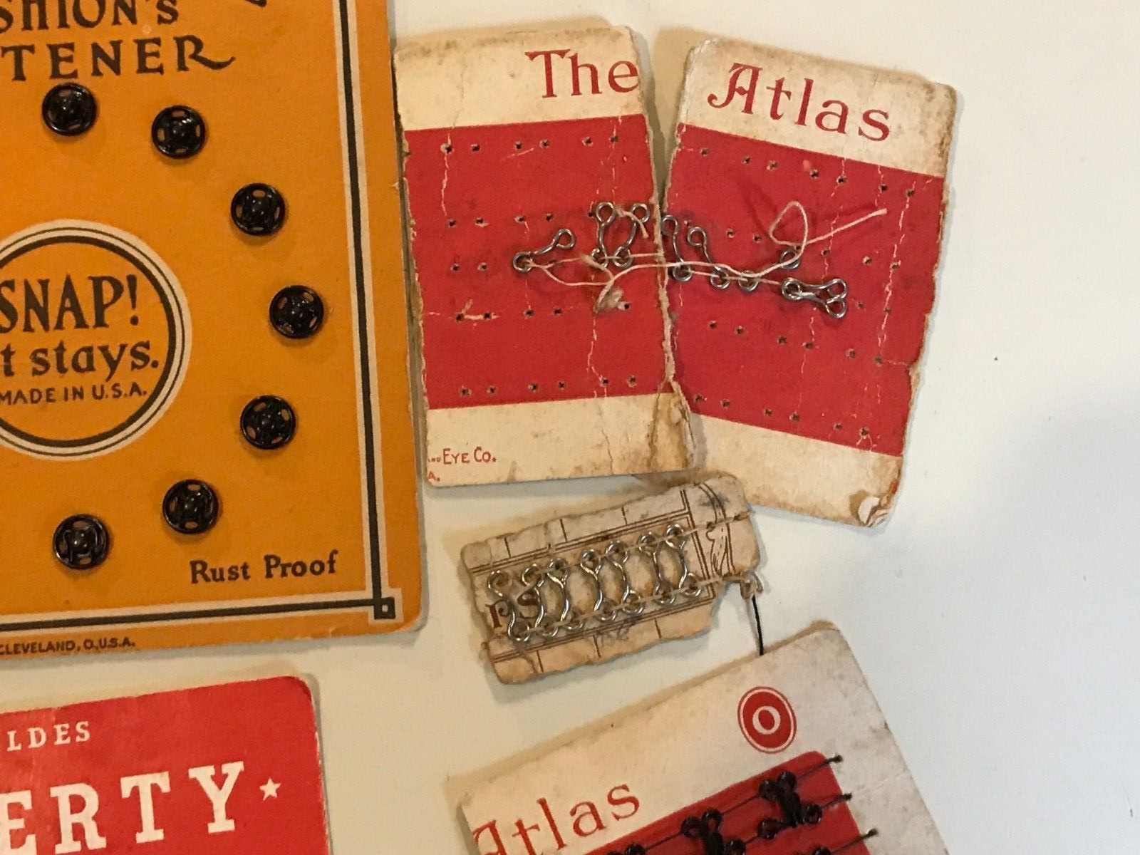 Vintage Lot Sewing Snaps Hooks Eye Guards on Cards Wilsnap, Liberty, Supersnap