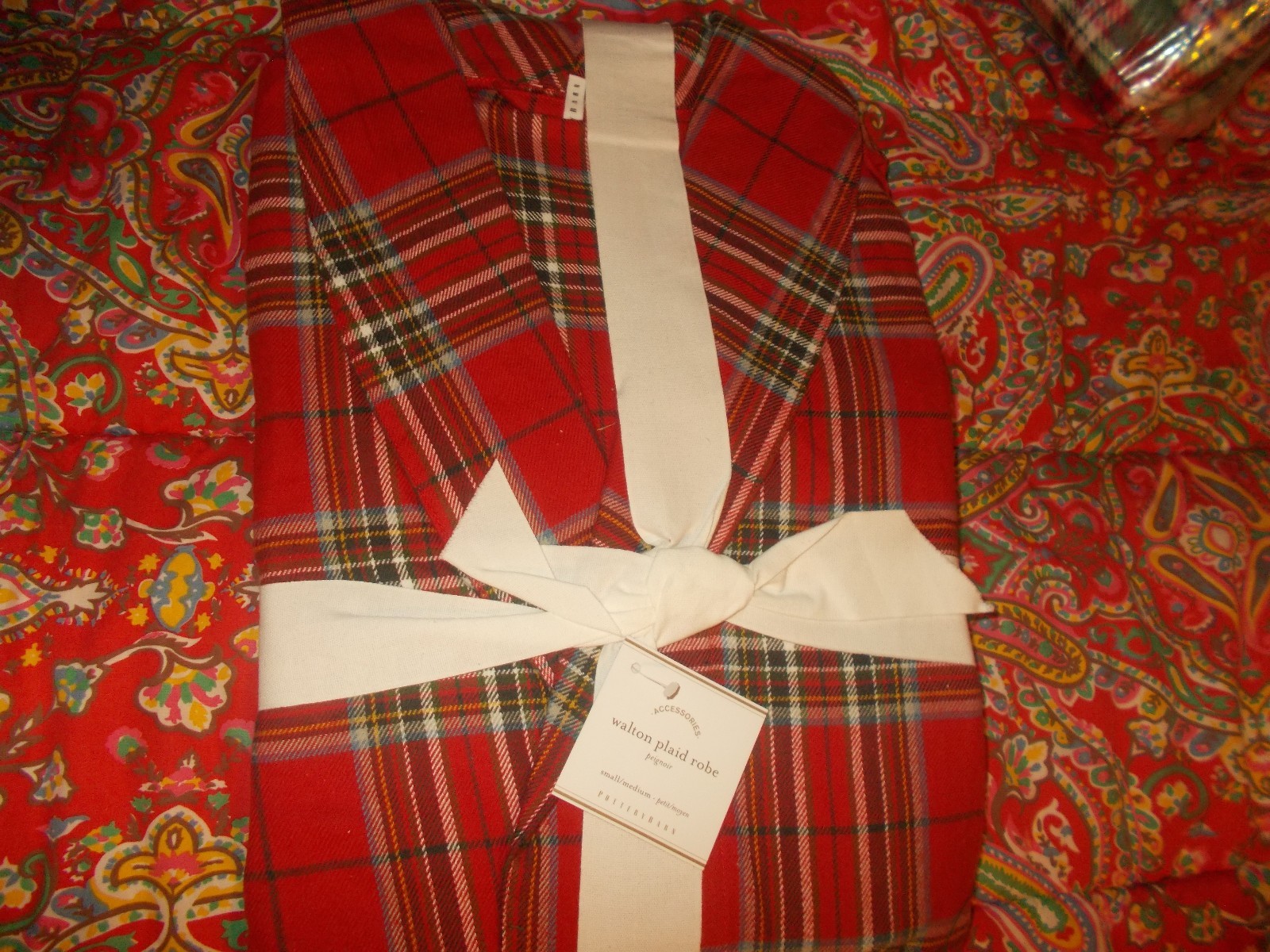 POTTERY BARN WALTON PLAID ROBE, SMALL/MEDIUM, NEW, MENS, TEENS, GREAT GIFT