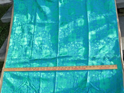 4 Panel 93x39 PEACOCK EDWARDIAN BLUE GREEN BROCADE FABRIC DRAPERY Design Textile