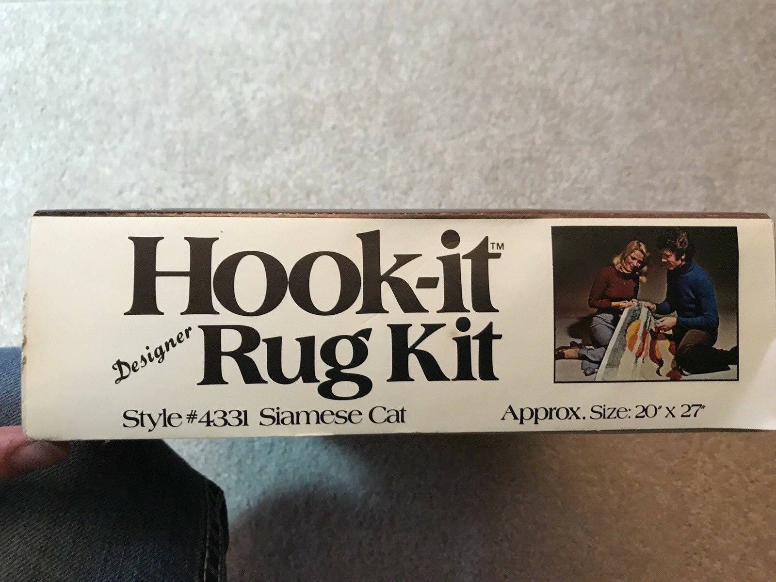 Vintage Vogart Hook-it Rug Kit Latch Hook Siamese Cat 4331