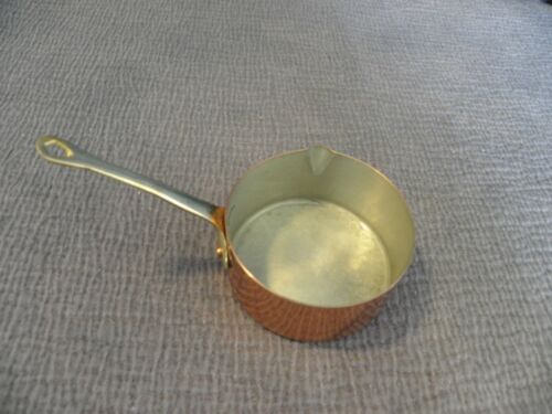 Hammered copper saucepan, made in France