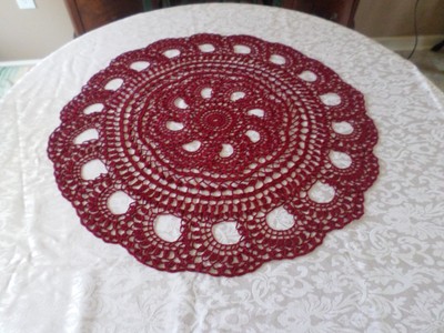 NEW HUGE HAND CROCHETED LACE DOILY  25