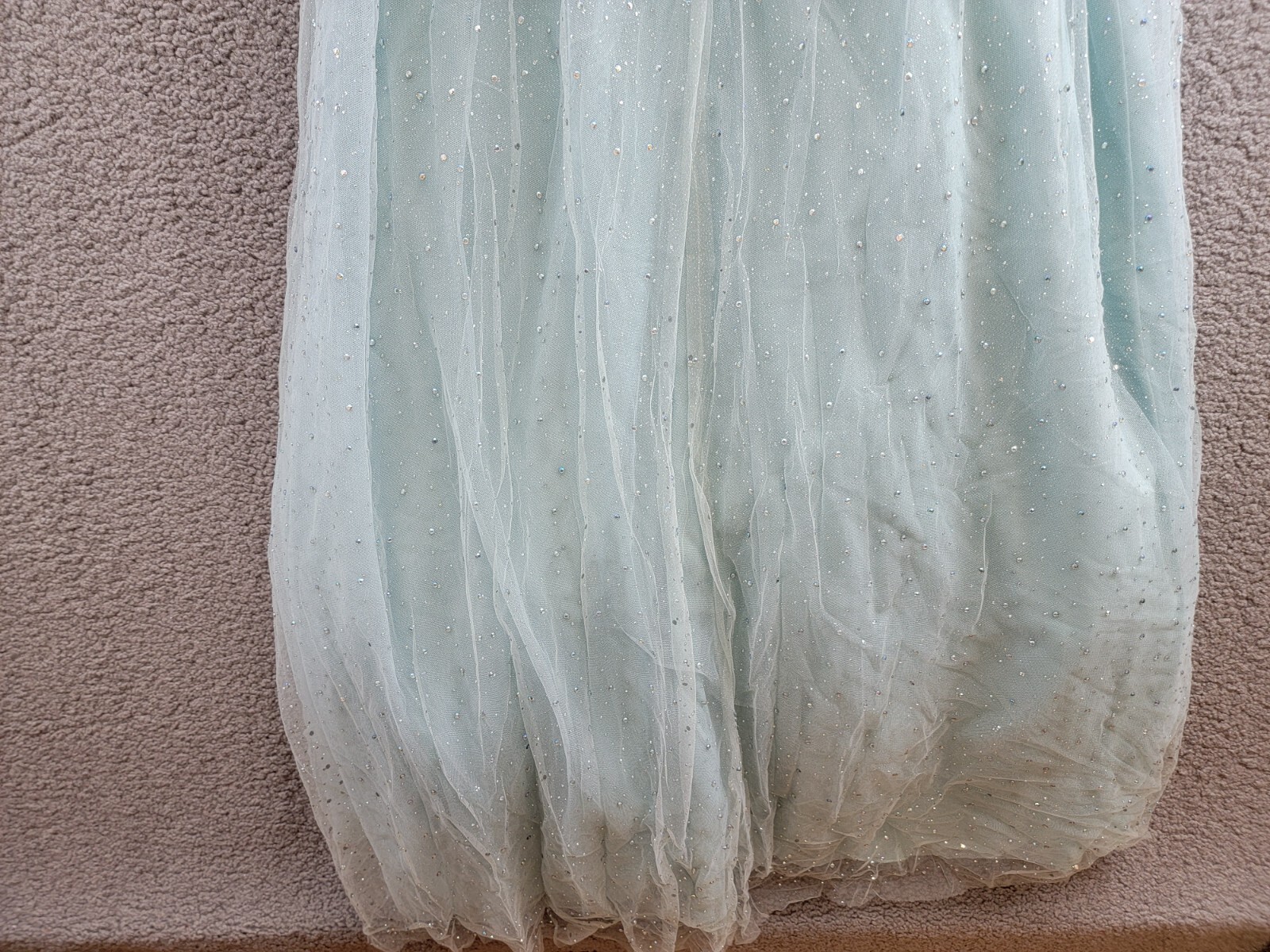 Say Yes to the Prom Rhinestone-Embellished Mesh-Waist Gown Juniors' 3/4 Seagreen - Picture 11 of 16