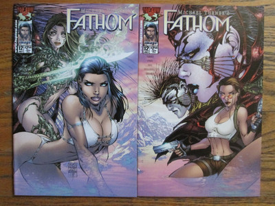 Fathom #12 Connecting Variant Covers Michael Turner Htf 2000 Topcow(2 COMIC LOT)
