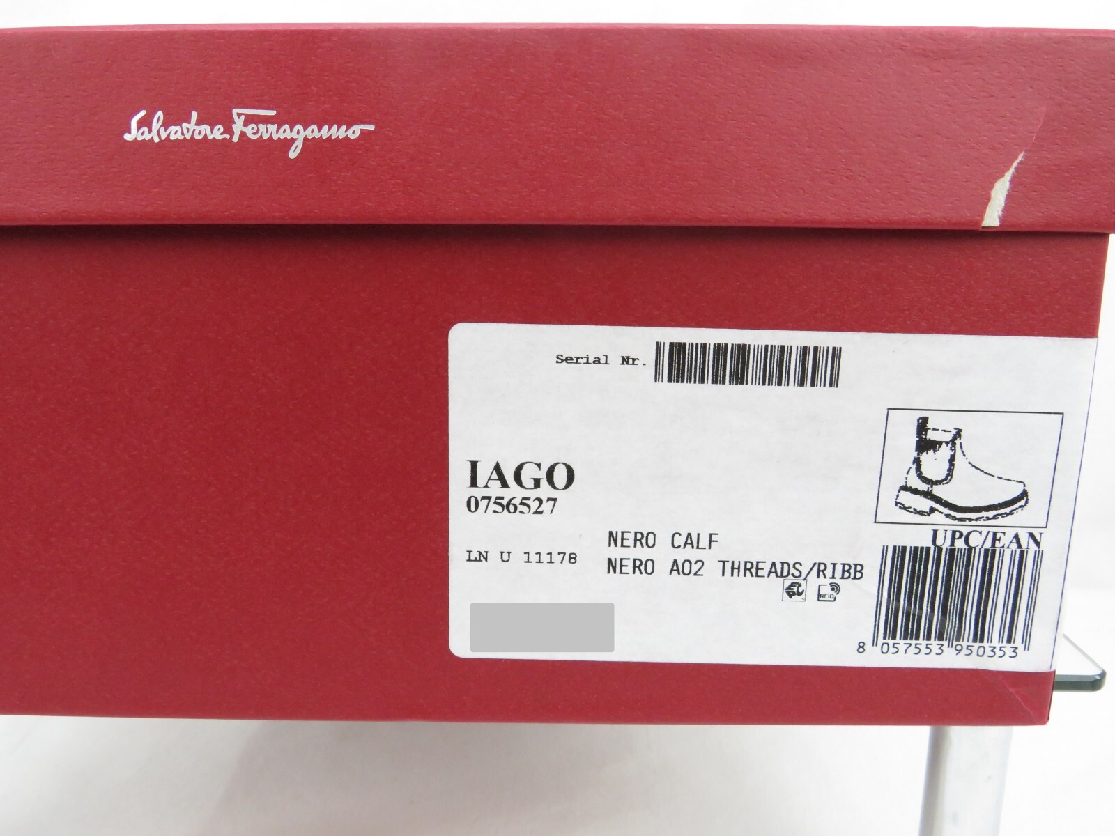 Pre-owned Ferragamo Iago Black Leather Gancini Logo Pull Chelsea Ankle Boots 9.5 Ee