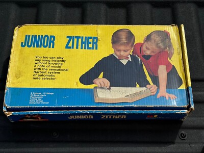 Vintage Jr Zither Harbert Italiana Milano Folk String Lap Harp Instrument