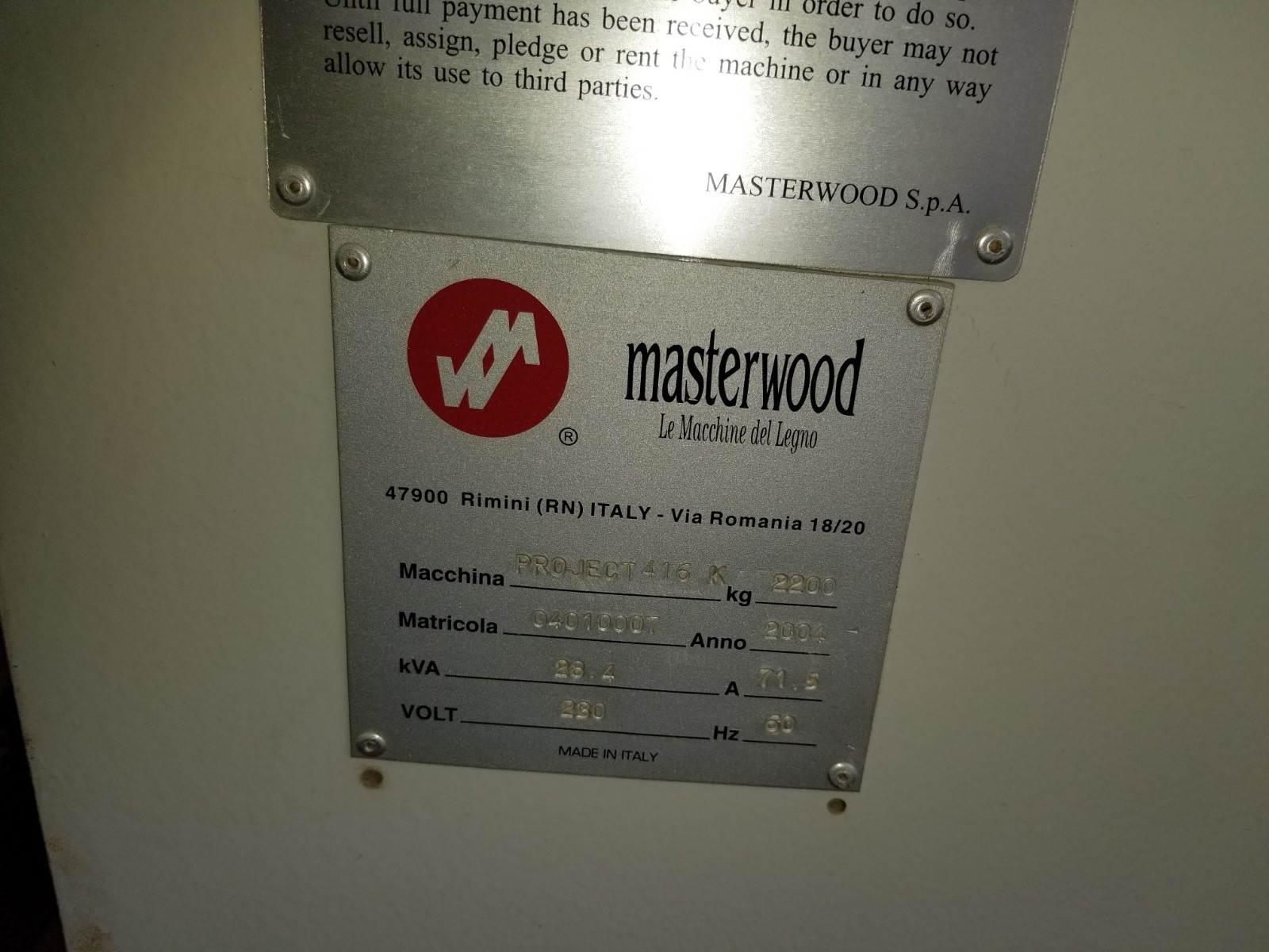 2004 Masterwood Project 416K CNC Router Machine Center   CAN SHIP