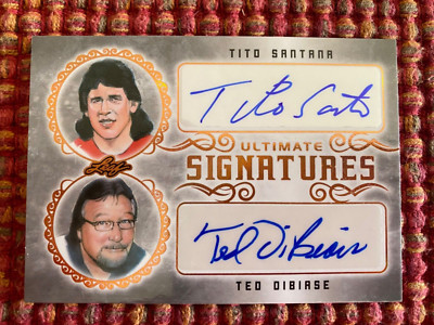 Tito Santana Ted Dibiase 2020 Leaf Ultimate Wrestling Dual Autograph Card US2-14