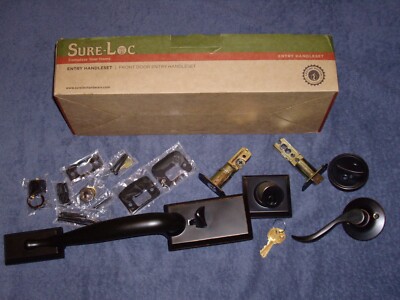 Sure-Loc Front Door Entry Set Vintage Bronze Madison Handleset MA507-SB-LH 11P