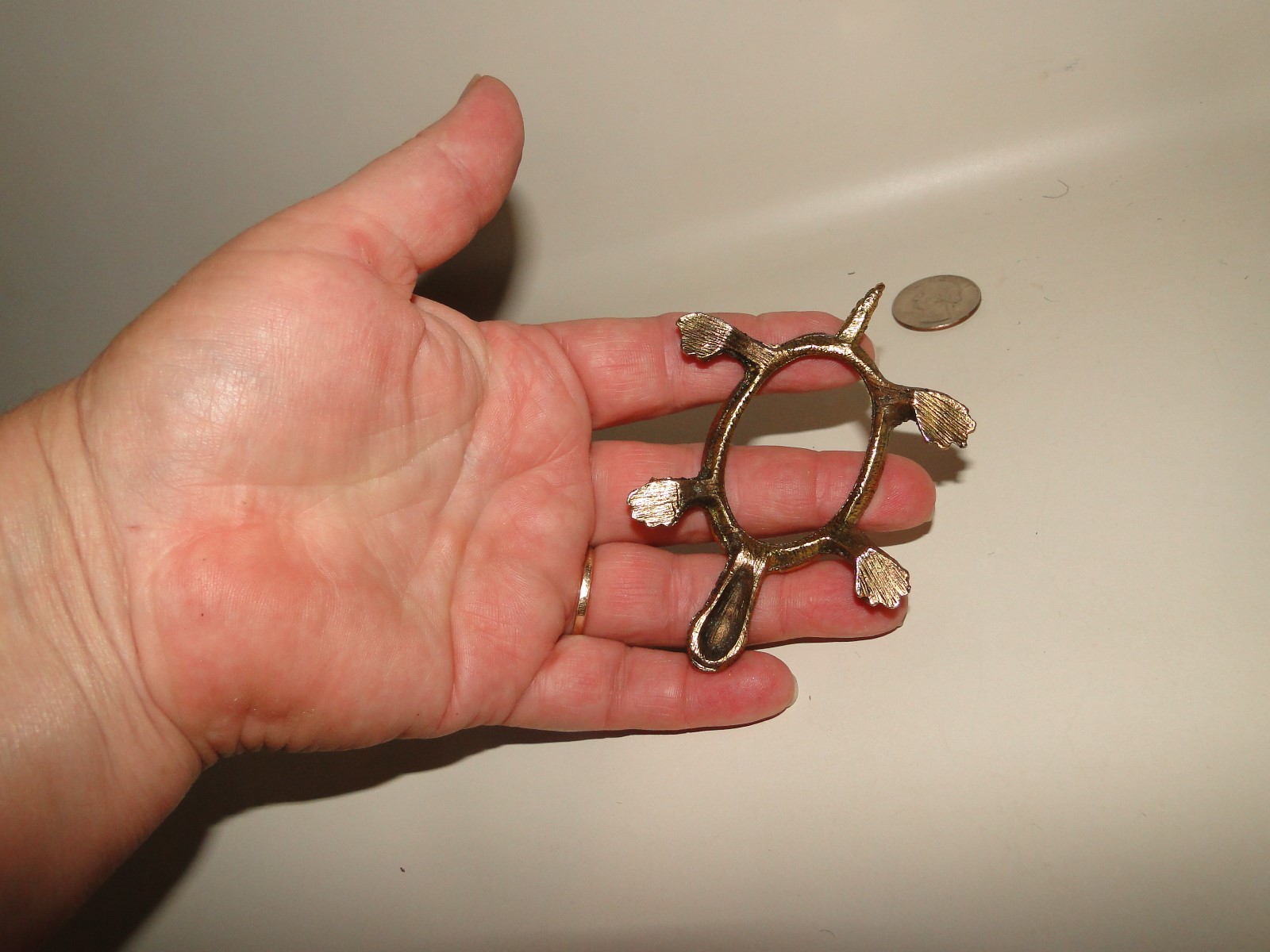 Brass Turtle Display Stand For Egg Sphere Stand Metal Specimen Geode.