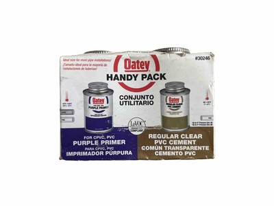 Oatey 30246 PVC Regular Cement and 4-Ounce NSF Purple Primer Handy Pack (1-PACK)