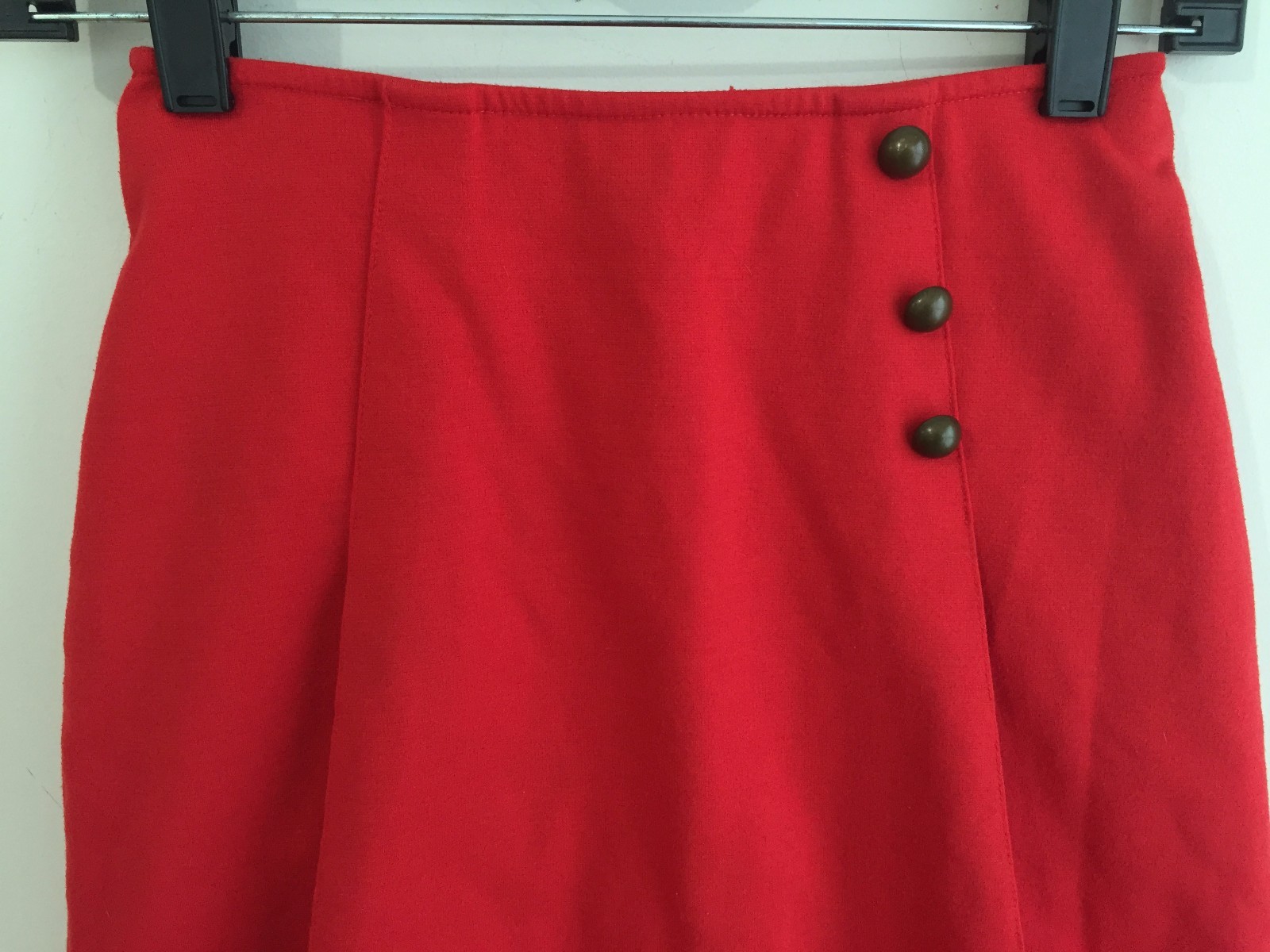 Land's End Kids Skort Red w/ Bronze Tone Accent Buttons Girls Size 12