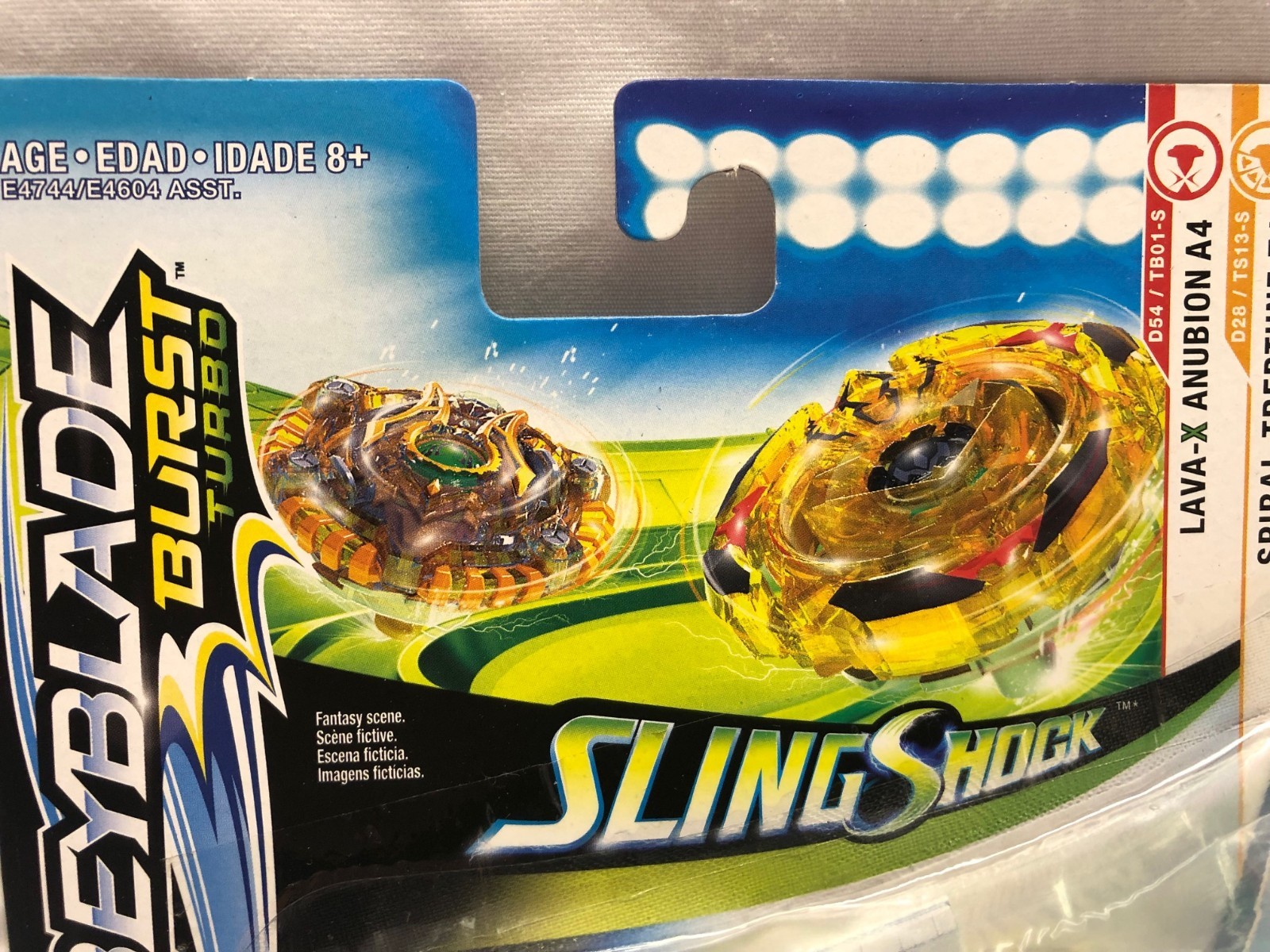 Beyblade Burst Turbo Slingshock Dual Pack Spiral Treptune T4, Lava-X Anubion A4