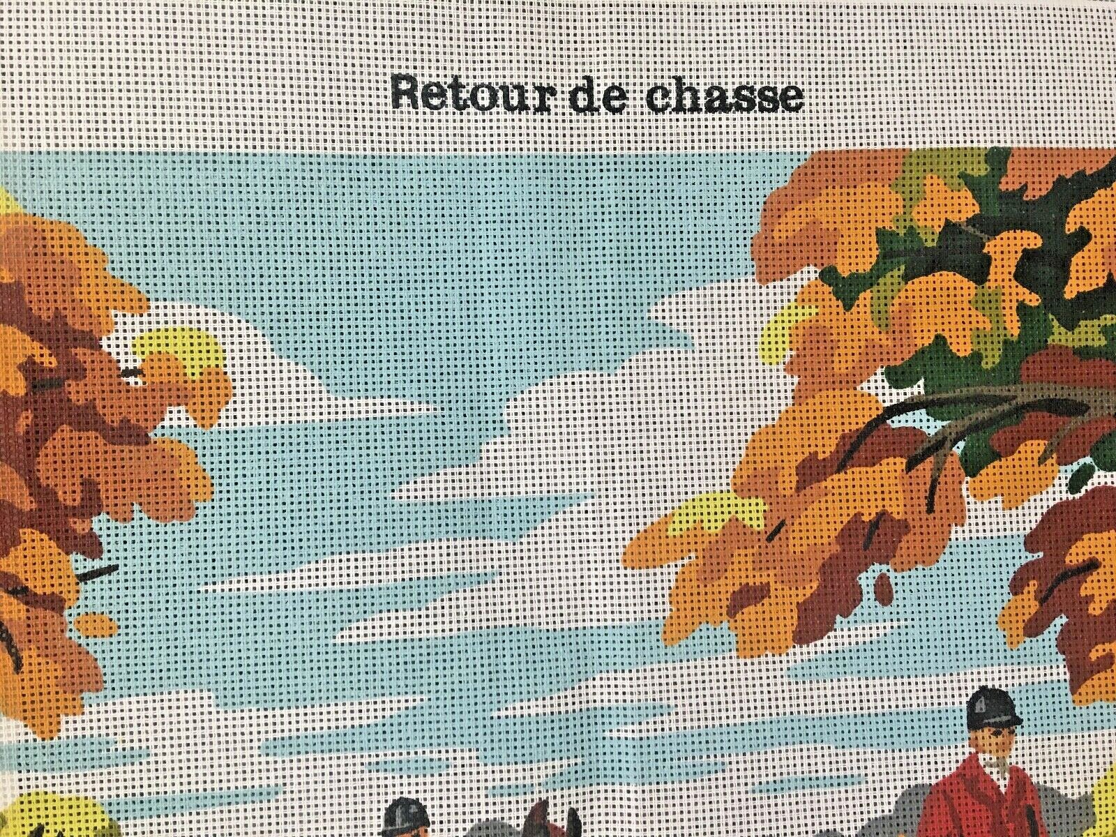 Royal Paris Retour de Chasse Equestrian Hunt Needlepoint Canvas 19 x 29 Sold out