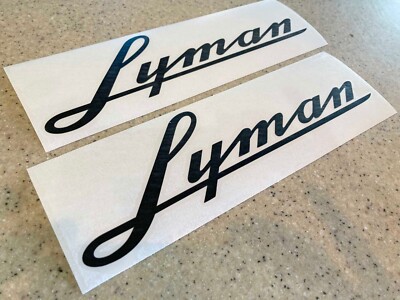 Lyman Vintage Boat Decals Black 12'' Vinyl + Free Shipping and Bass Fish Decal!