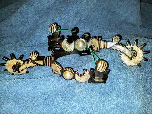 WESTERN SPURS HANDMADE CLASSIC STERLING SILVER INLAY  