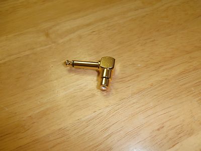 Philmore 45-323G Gold Right Angle RCA Female Jack to 1/4'' Mono Male Adaptor,NOS