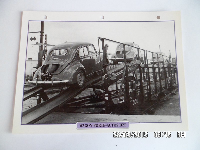 Carte Fiche Train Wagon Porte Autos Hzf