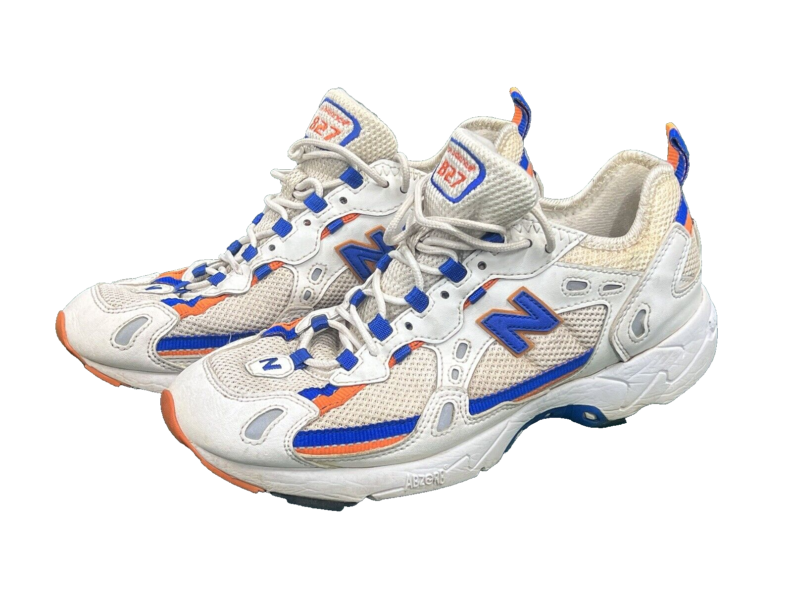 Vintage 90s New Balance 827 Abzorb Made in USA Size 9 White Orange
