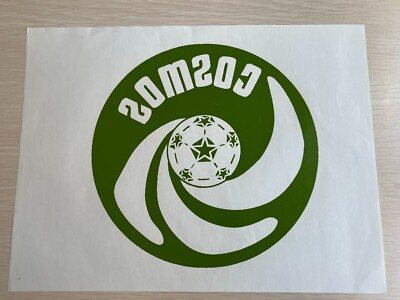 Vintage 1970s Iron On T-Shirt Transfer Sheet New York Cosmos Green Soccer Logo