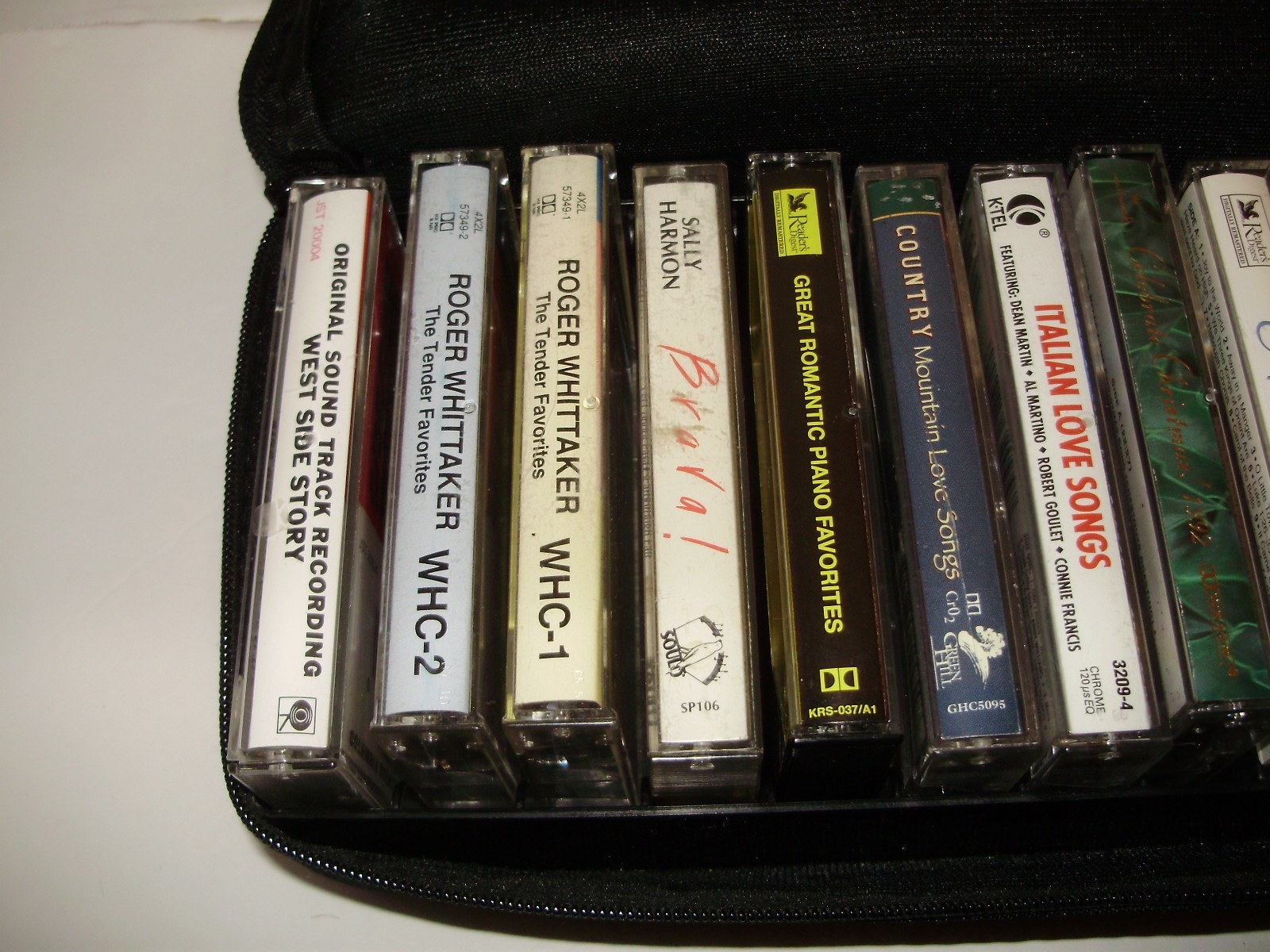 Cassette Tapes Lot 15 Christmas Love West Side Story Bing Crosby Carry Case A68