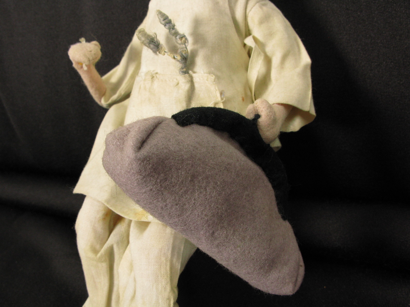 Vintage Klumpe Roldan Felt Doll Doctor with Bag and Stethoscope 1950's