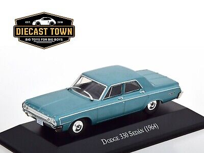 1:43 Altaya 1964 Dodge 330 Sedan Turquoise Metallic Diecast Model