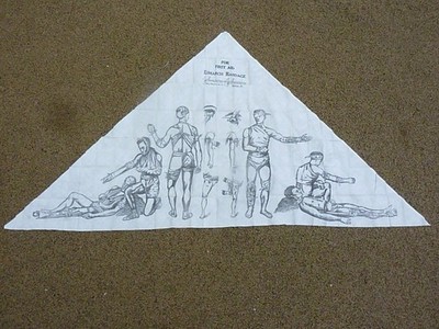 RARE FOULARD MEDIC US WW2 DIDACTIQUE TRIANGULAR BANDAGE medic usmd nurse