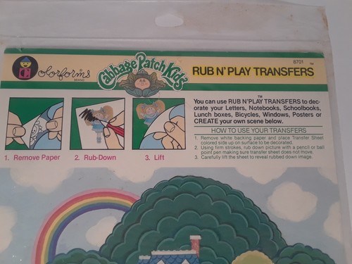 Vintage 1983 Cabbage Patch Kids Colorforms Rub N’Play Transfers