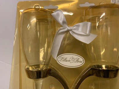 SILVER HEART CHAMPAGNE FLUTES LILLIAN ROSE    NIB WEDDING PARTY