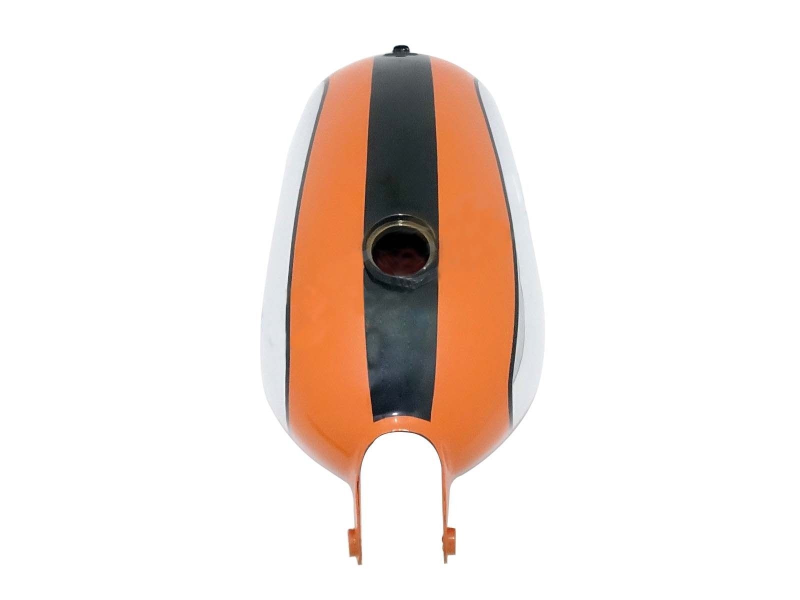 Petrol Fuel Tank Orange & Black Chrome Plated Fits Ducati 350cc Scrambler 