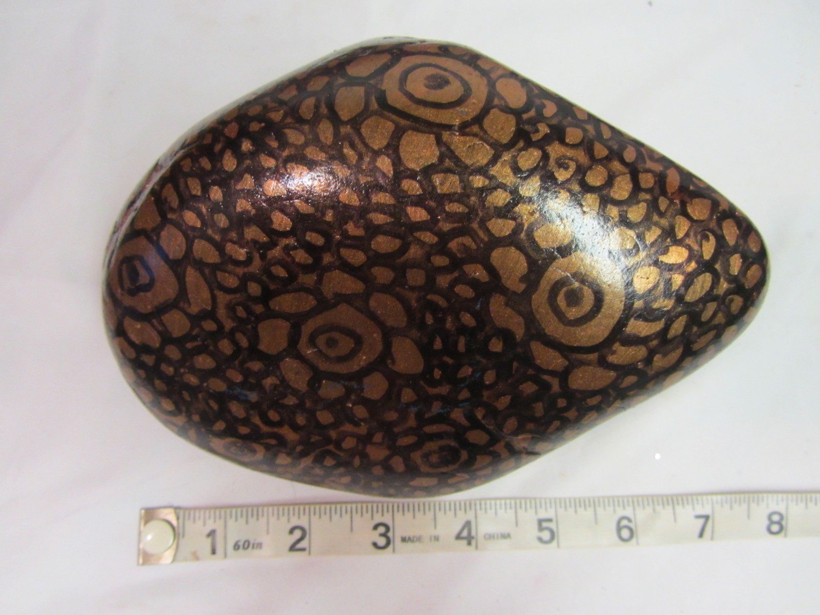 Large Hand Painted Black Gold Rock Aquarium Garden Porch Fountain Pond 6x3x6