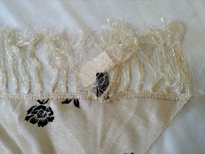 NWT vintage scarf scarves triangle gold sparkle fringe shawl fancy party formal