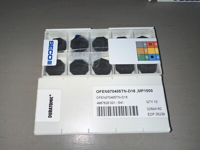 SECO CARBIDE INSERTS QUANTITY 10 OFEN070405TN-D18 MP1500