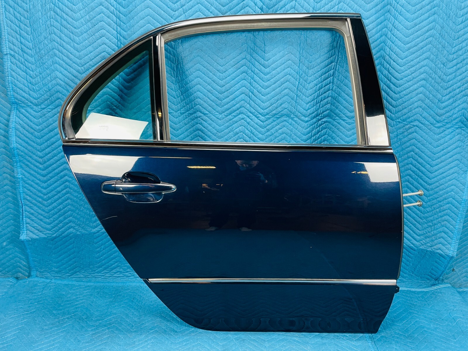 Lexus LS430 Rear Door w/Moldings Assembly Passenger Side Blue:8P8