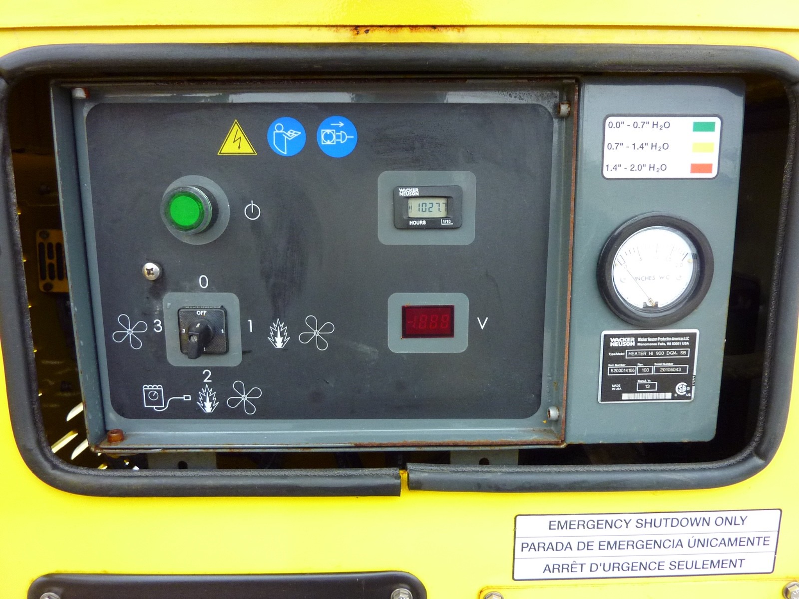 2013 Wacker Neuson HI900 Mobile Indirect Fired Air Heater 1300 Hours