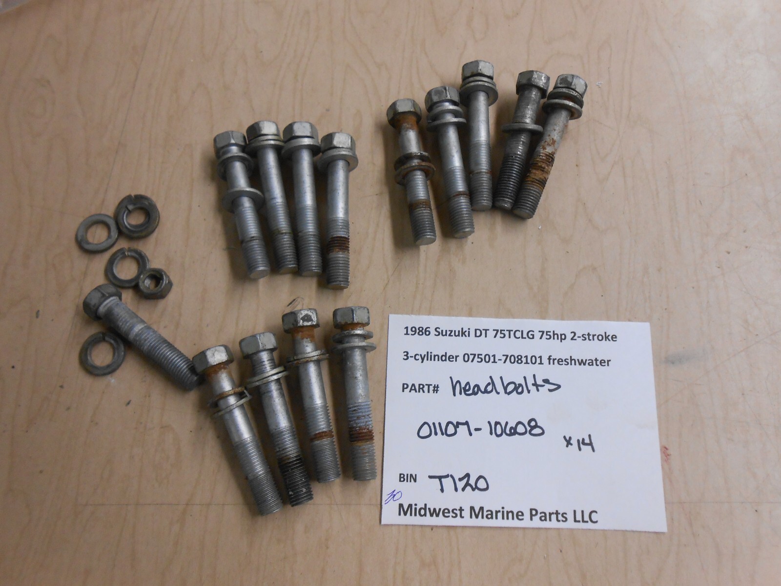 01107-10608 Suzuki 1986 DT 75TCLG 75hp Outboard head bolts 01107-10608 Suzuki 1986 DT 75TCLG 75hp Outboard head bolts