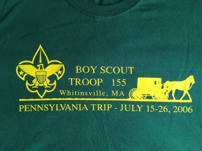 Boy Scout Troop 155 Whitinsville, MA Pennsylvania Trip July 2006 T-Shirt Size L