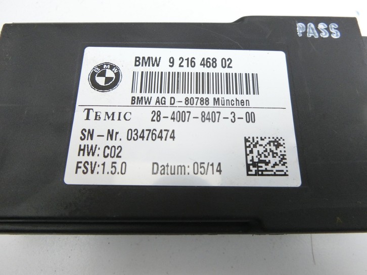 BMW 525d F10 13-17 Steuergerät SG Sitzmodul Links Vorne BMW 525d F10 13-17 27.02.2014 9216468 0784073... Bild 2