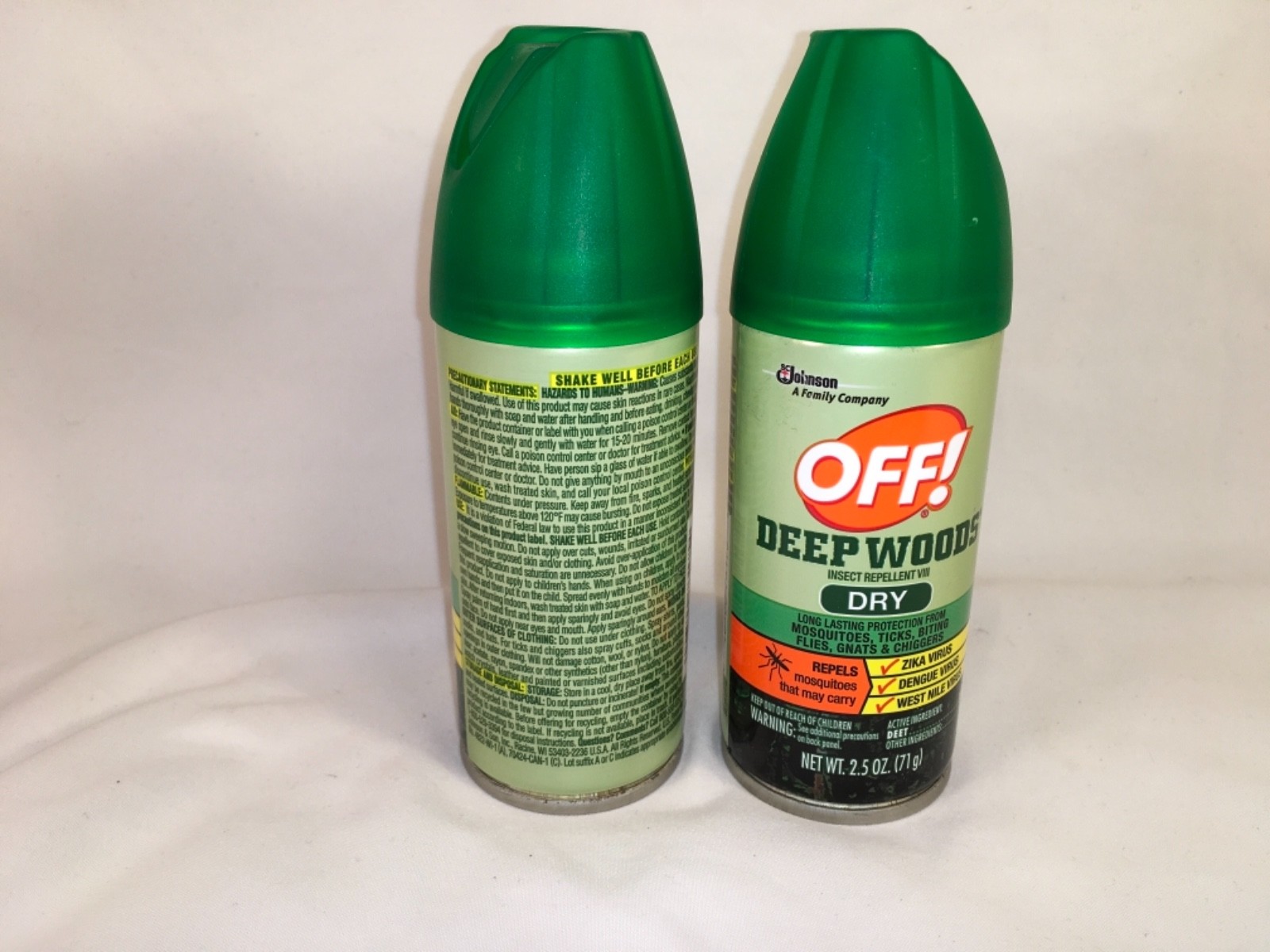 OFF Deep Woods Insect Repellent Dry 2.5oz Lot of 2 Repels West Nile Insect