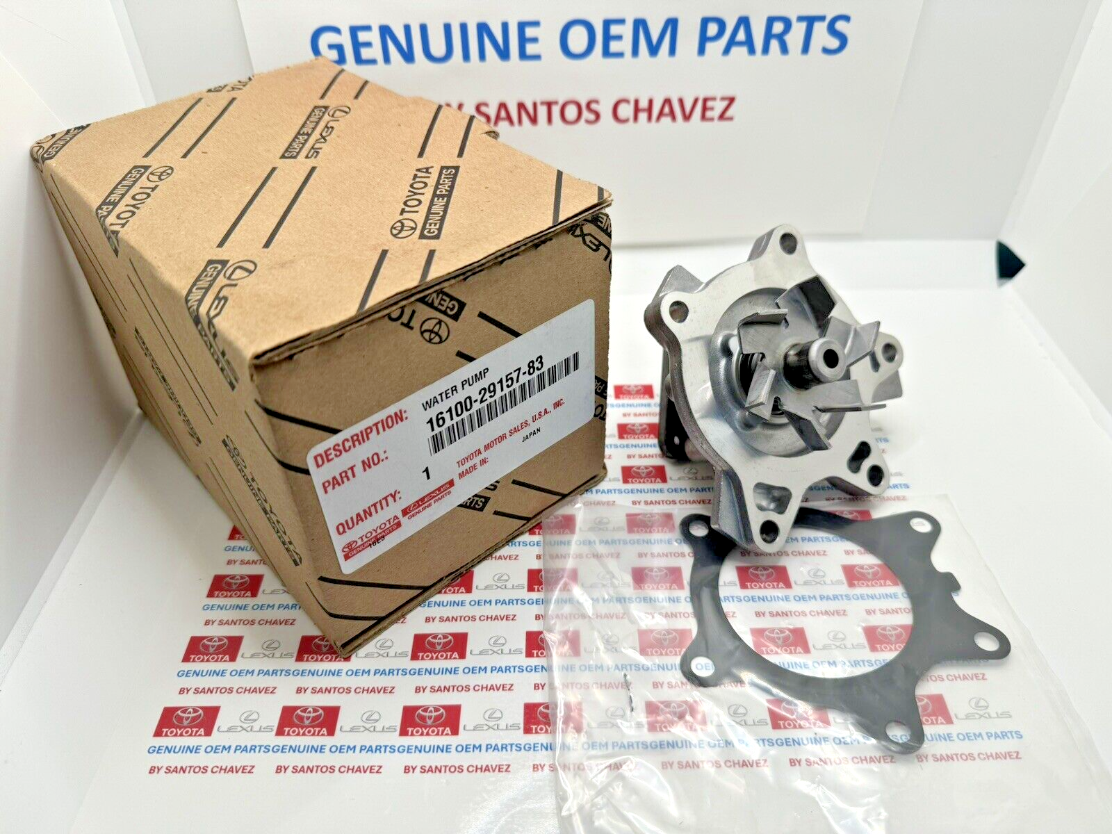 Toyota & Scion Engine Water Pump w/Gasket GENUINE OEM PART 16100-29157-83