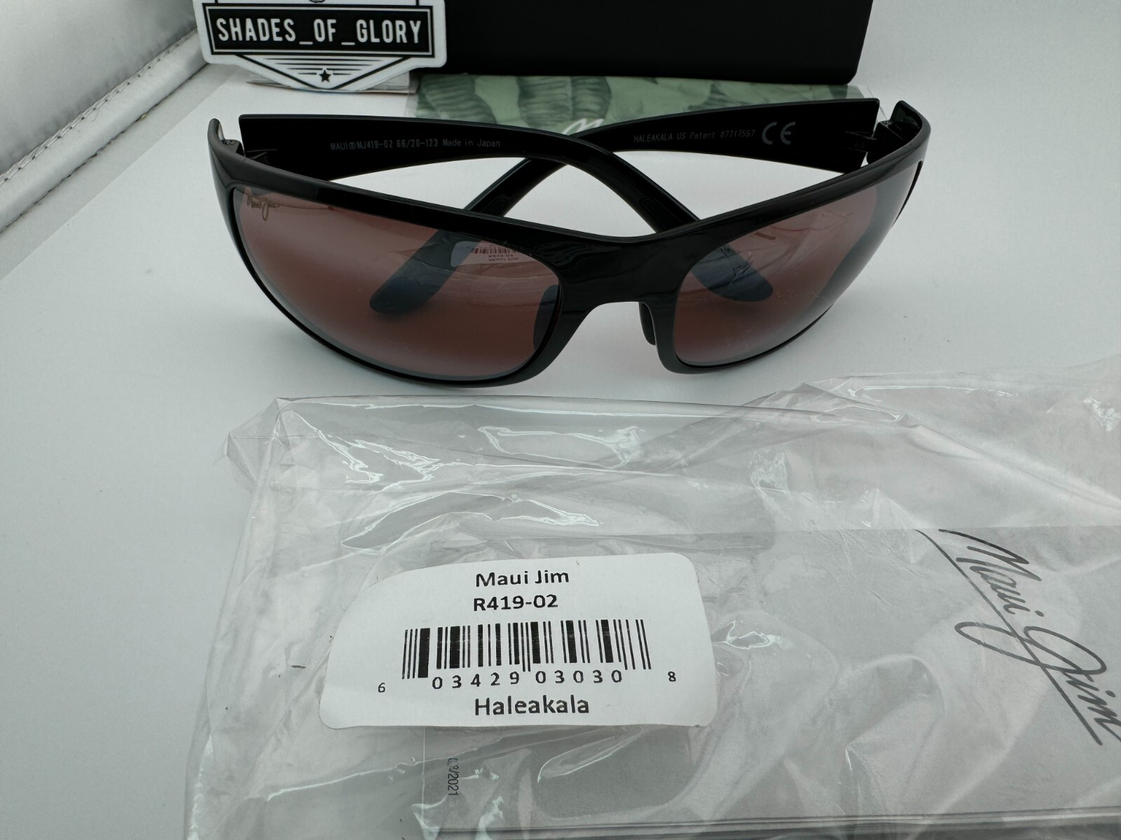 Pre-owned Maui Jim Haleakala Mj 419-02 Gloss Black Maui Rose Red Polarized Sunglasses In Pink